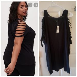 Torrid cut out strappy sleeve top